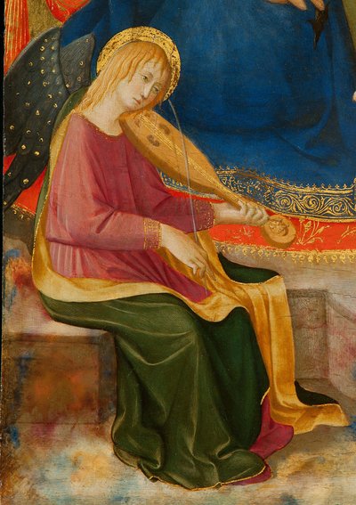 Madonna of Humility with Two Musician Angels (Detail) by Zanobi Strozzi