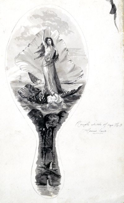 Design for a Mirror Back Featuring Venus in Her Shell, circa 1870-1875 by Frederick (attr. to) Barnard