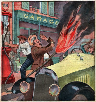Fire in a Gas Station by Ferdinand Georg Waldmuller