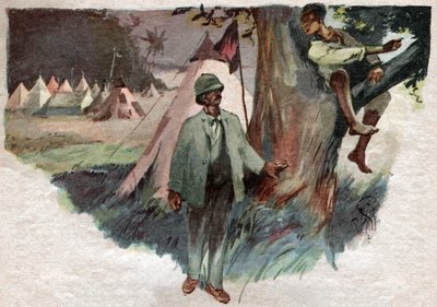Henry Stanley with His Help Uledi in His Zanzibar Camp, Before Leaving in Search of David Livingstone by . .