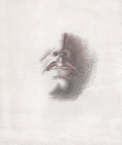 Study for the Face of a Man: Mouth and Nose by . .