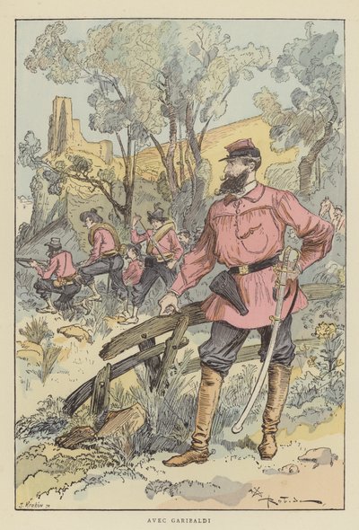 With Garibaldi by after Albert Robida