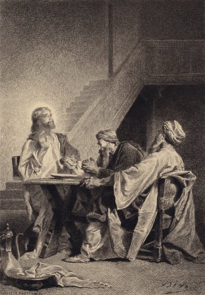 Jesus and the Disciples at Emmaus by after Albert Robida