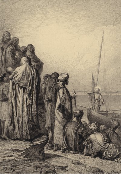 Jesus Teaches in a Ship by after Albert Robida