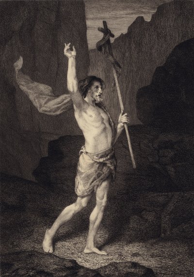 St John in the Desert by after Albert Robida