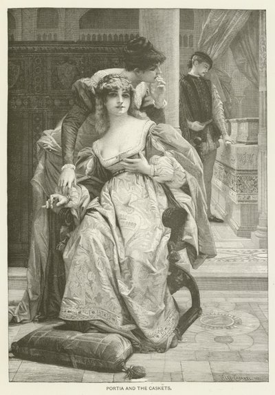 Portia and the Caskets by after Alexandre Cabanel