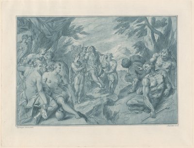 The Musical Contest Between Apollo and Pan by after Bartholomaeus Spranger Andrea Scacciati