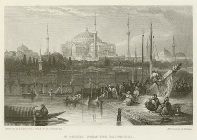 St Sophia from the Bosphorus by after David Roberts