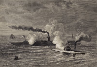 Attack of the Monitor on the Merrimack by after Felix Octavius Carr Darley