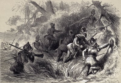 Frenchmen Proceeding to Attack the Spanish Fort on the St Johns by after Felix Octavius Carr Darley