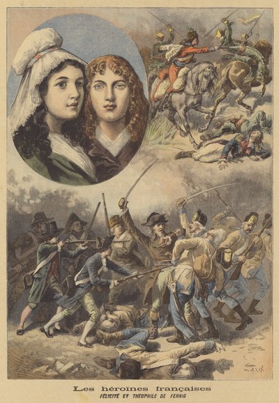 French Heroines: Felicite and Theophile de Fernig by after Frederic Theodore Lix
