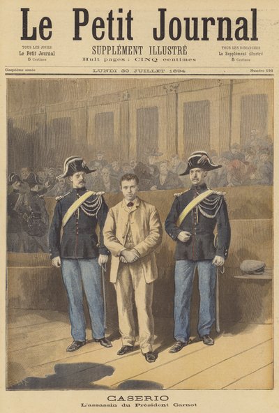 Sante Geronimo Caserio; Assassin of President Carnot of France by after Frederic Theodore Lix