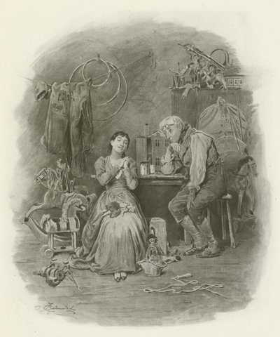 Caleb Plummer and His Blind Daughter by after Frederick Barnard