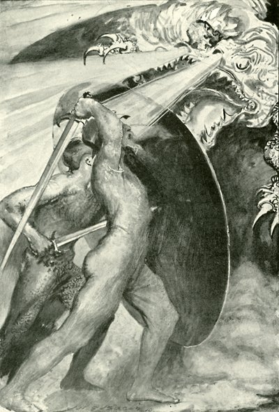 Both Warriors Stood Behind the Iron Shield by after John Henry Frederick Bacon