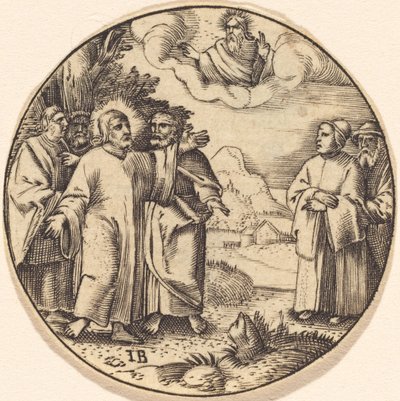 Christ with Three of His Apostles by after Master IB