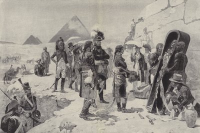 Napoleon before the Pyramids contemplating the mummy of a pharaoh by after Maurice Henri Orange