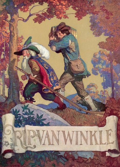 Cover illustration for Rip Van Winkle by after Newell Convers Wyeth