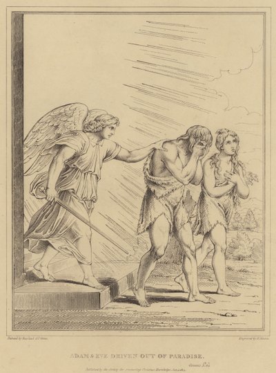 Adam and Eve driven out of Paradise, Genesis by after Raphael
