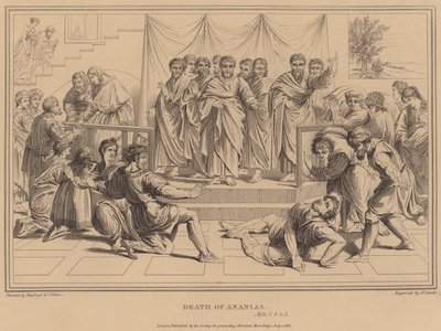 Death of Ananias, Acts by after Raphael