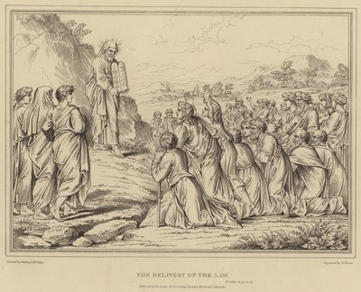 The Delivery of the Law, Exodus by after Raphael