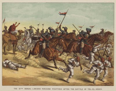 The 13th Bengal Lancers pursuing fugitives after the Battle of Tel-El-Kebir by after Richard Simkin
