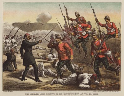 The Highland Light Infantry in the entrenchment at Tel-El-Kebir by after Richard Simkin