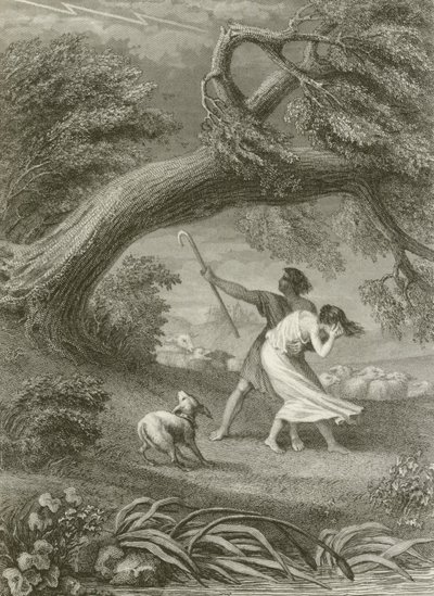 The Oak and the Reed by after Tony Johannot