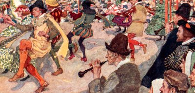 Shakespeare Watches a Morris Dance at the Maypole in Cornhill, London by after William Hatherell