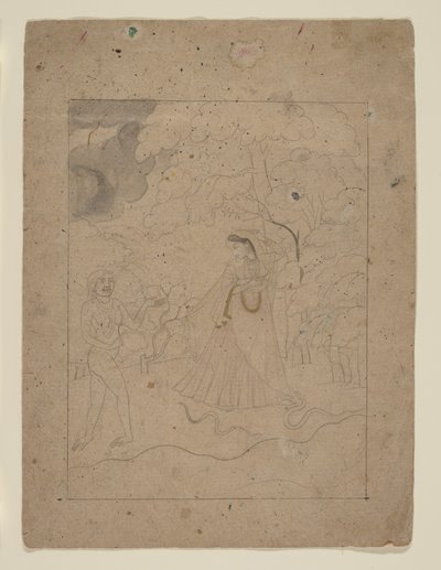 Abhisarika Nayika (Heroine Braving the Night) by anonymous 