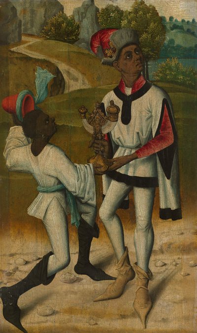 King Balthasar, One of the Three Magi, and a Servant, Fragment from An Adoration of the Magi by anonymous 