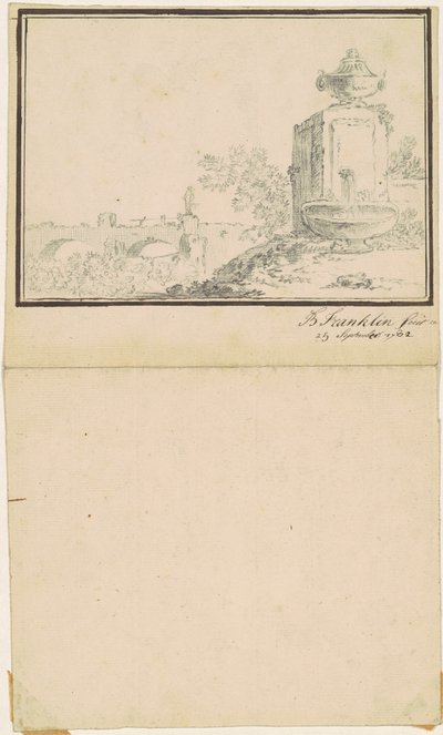 Landscape with a Fountain by attributed to Benjamin Franklin Bache