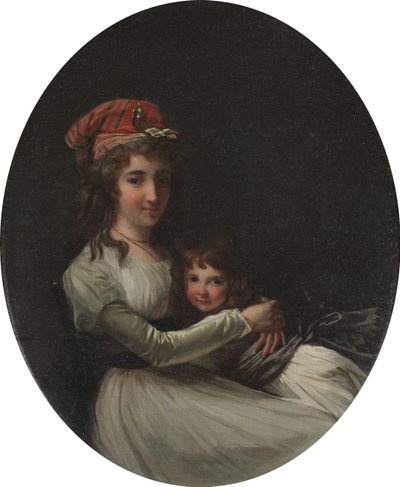 Portrait of a Mother and Daughter by attributed to Henri Pierre Danloux