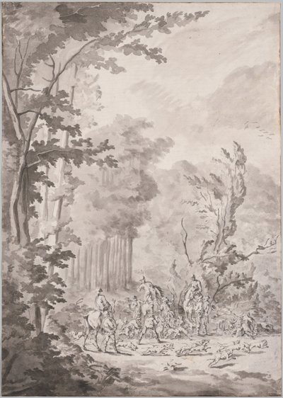 A Hunting Party at Marly by attributed to Jean Baptiste Martin, Le Vieux