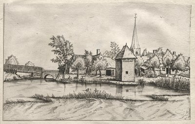 Views of Villages in Brabant and Campine: A Moated Village by attributed to Master of the Small Landscapes