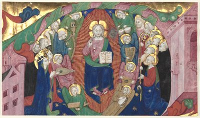 Fragment of a Historiated Initial from a Choir Book: Christ in Majesty by attributed to Michelino Molinari da Besozzo