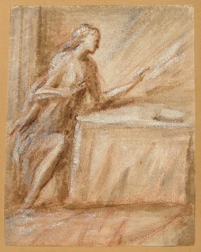 Study of the Virgin for an Annunciation by called Schiavone Andrea Meldolla