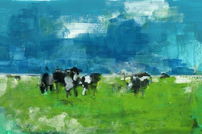 Abstract Cows in Pasture by cartissi