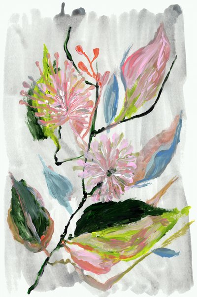 Abstract Pink Blooms by cartissi