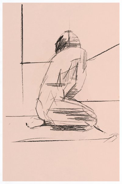 Contemplative Kneeling Figure by cartissi