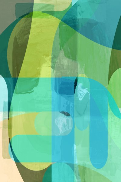 Fluid Green Blue Abstract by cartissi
