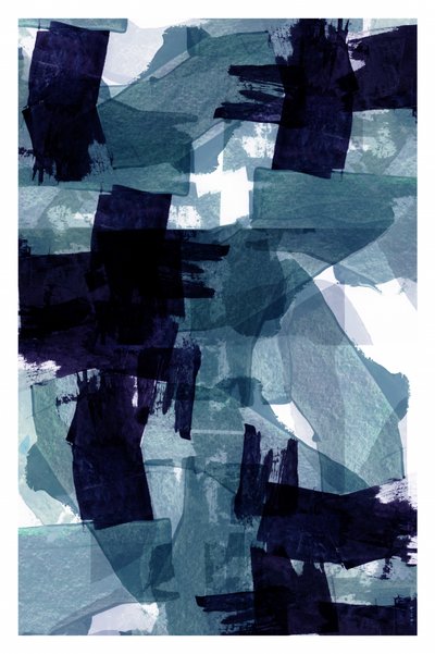 Indigo Teal Brushstrokes by cartissi
