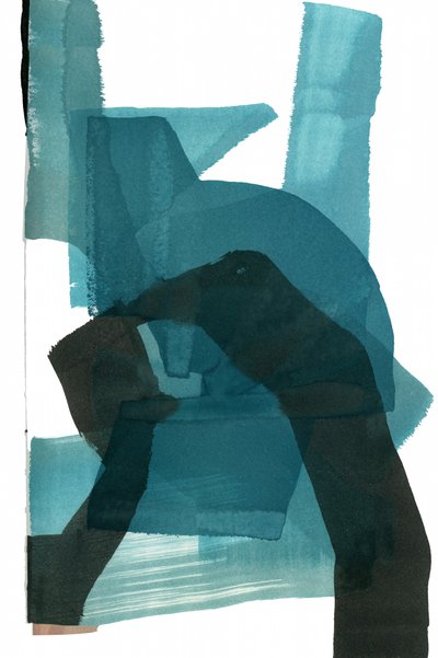 Layered Teal Abstract Forms by cartissi