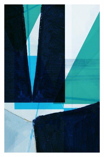 Modern Blue Geometric Shapes by cartissi