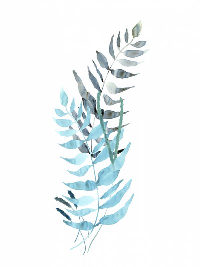 Muted Blue Ferns by cartissi