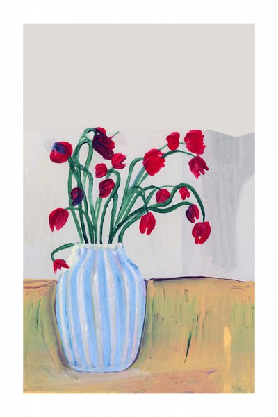 Red Flowers Still Life by cartissi