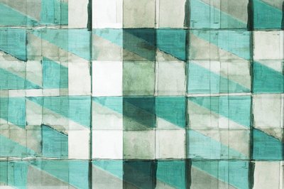 Teal Geometric Blocks by cartissi