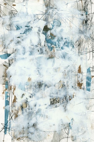 Textured White Blue Abstract by cartissi