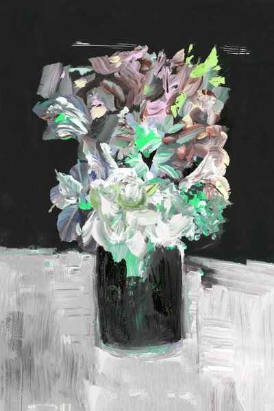 Vibrant Painterly Floral Bouquet by cartissi