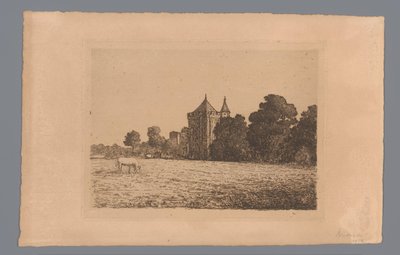 View of Brederode Castle from a Meadow by jonkheer Barthold Willem Floris van Riemsdijk