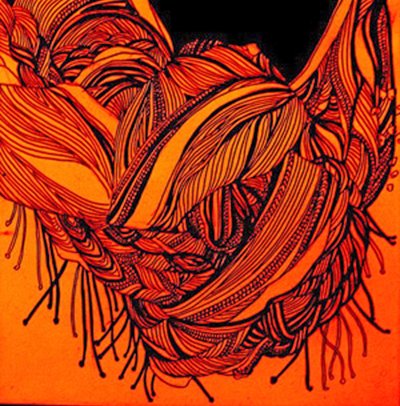 Rust Scarf, 2016 by linda arthurs